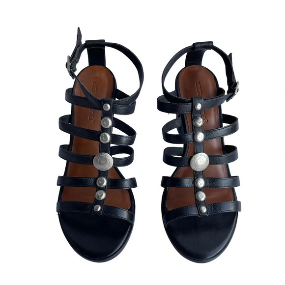 BERNARDO Women’s Size 7.5 M Black Hannah Gladiator Buckle Heel Sandal - Picture 1 of 5